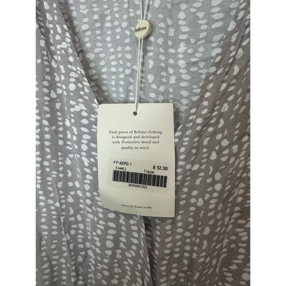 Bohme NWT Sz S Pebble Print Surplice Jumpsuit Gray White Womens - Picture 4 of 7